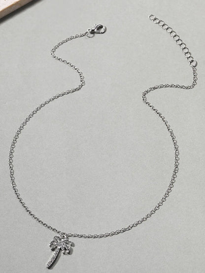 Zircon Palm Tree Pendant Necklace - Treasured Gift's & More
