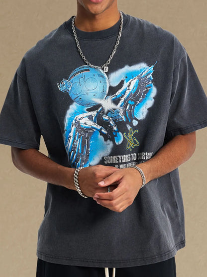 Men's Graphic Round Neck Half Sleeve T-Shirt - Treasured Gift's & More