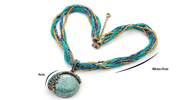 Popular Fashion Bohemian Turquoise Handwoven Necklace - Just $9.48! Shop now at Treasured Gift's & More