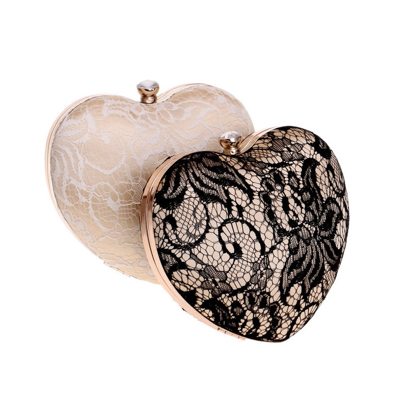 New Lace Heart Evening Bag