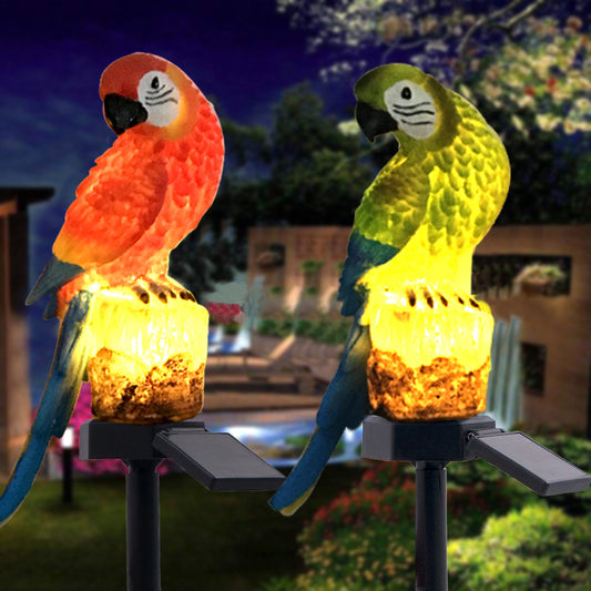 Solar Resin Parrot Floor Lamp Outdoor