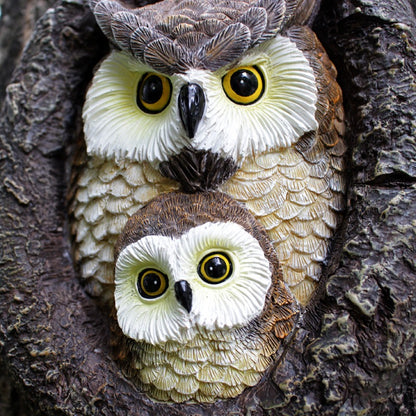 Outdoor Mother Child Owl Tree Hole Hanger