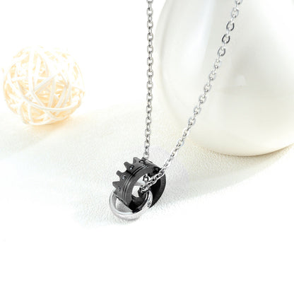 His Queen Her King Titanium Couples Necklace - Just $14.40! Shop now at Treasured Gift's & More