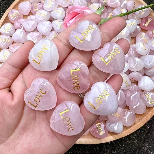 Rose Quartz Heart Natural Stones 25mm