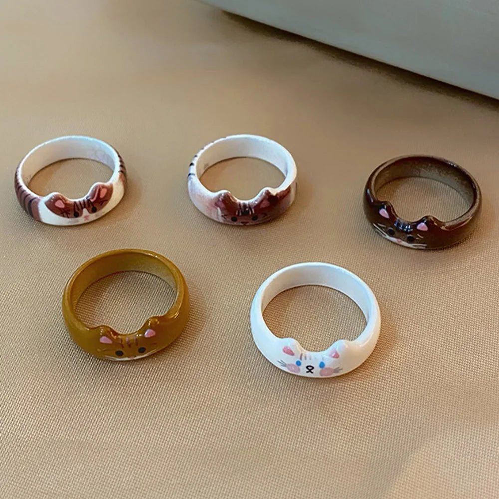 Creative Cute Cat Drop Glaze Women's Ring