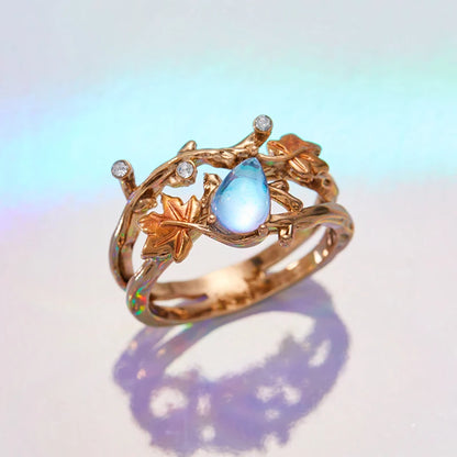 Creative Retro Niche Exquisite Branch Maple Leaf Ring