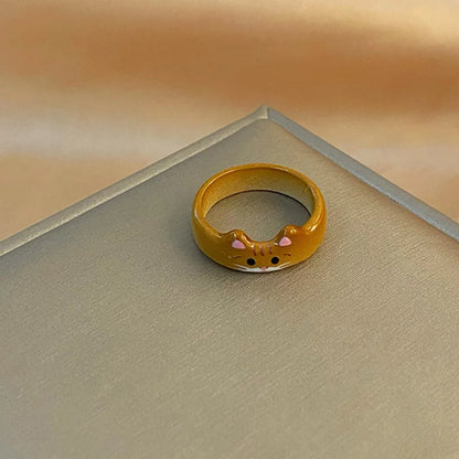 Creative Cute Cat Drop Glaze Women's Ring