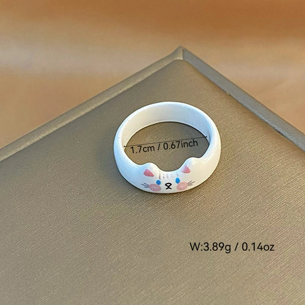 Creative Cute Cat Drop Glaze Women's Ring