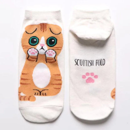 5 Pairs/Set Women's Cartoon Cute Cat Ankle Socks