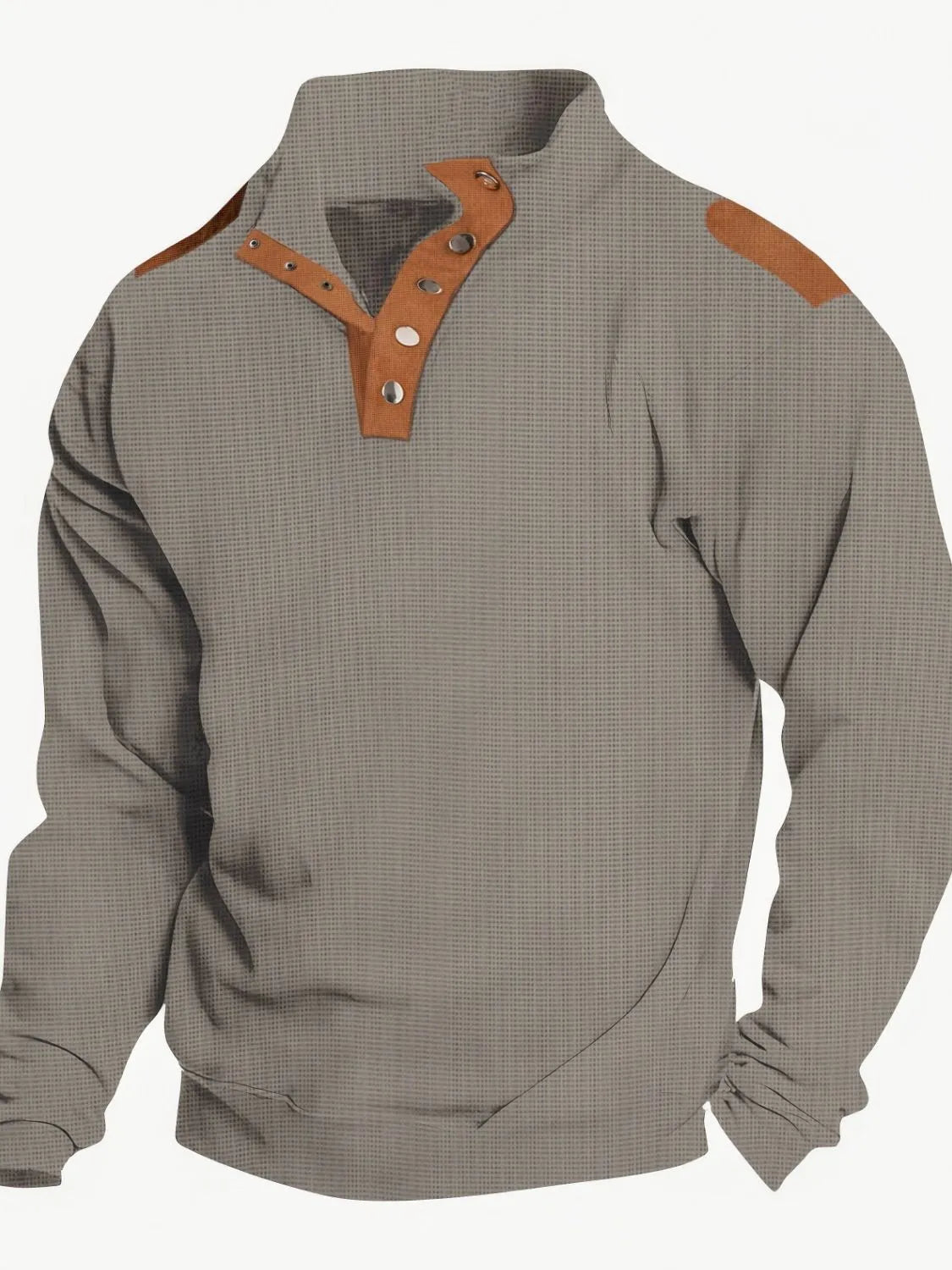 Men's Full Size Stand Collar Long Sleeve Polo Plus Size - Treasured Gift's & More