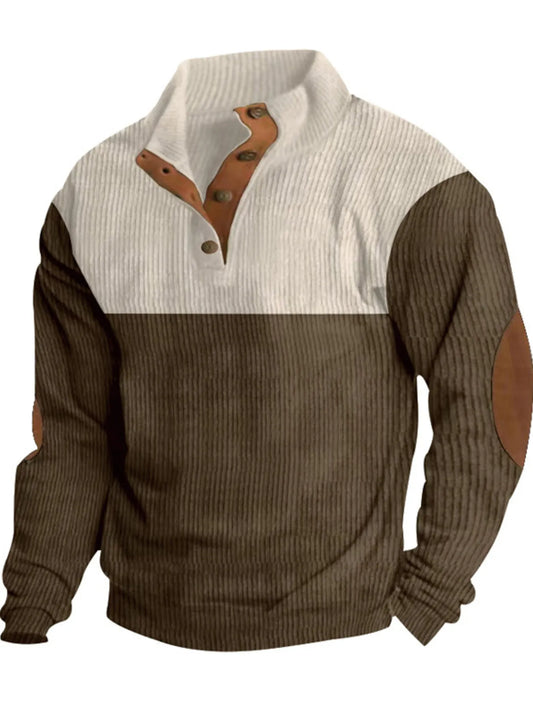 Men's Full Size Color Block Long Sleeve Sweatshirt Plus Size - Treasured Gift's & More