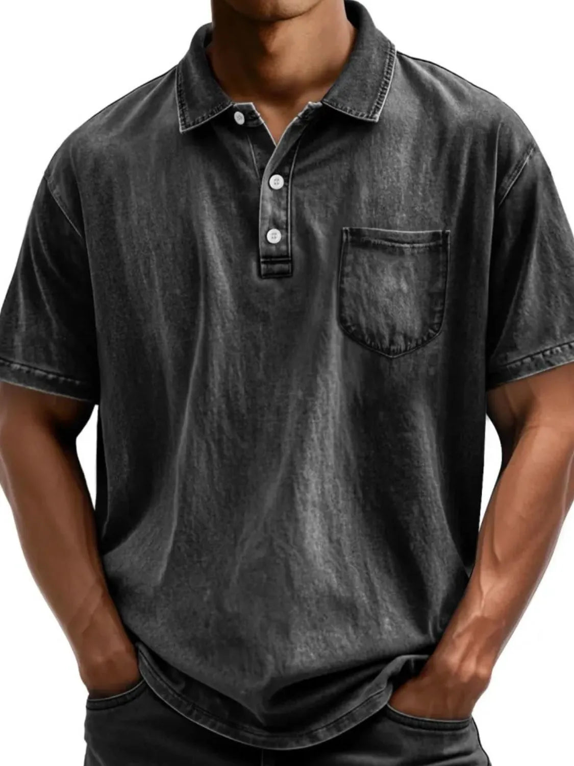 Men's Full Size Collared Neck Short Sleeve Polo Plus Size - Treasured Gift's & More