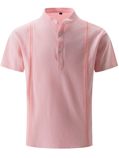 Men's Full Size Button Detail Short Sleeve Shirt Plus Size - Treasured Gift's & More