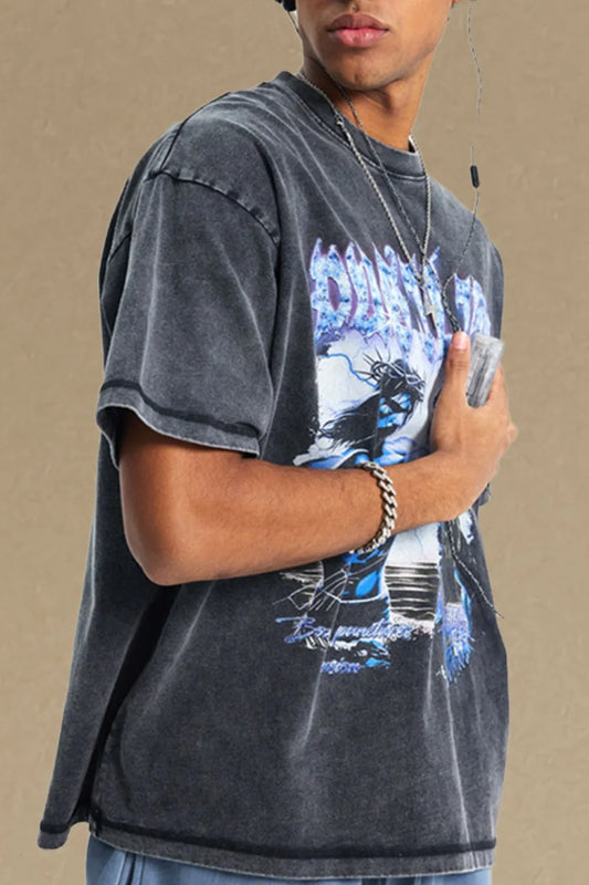 Men's Round Neck Half Sleeve Graphic T-Shirt - Treasured Gift's & More