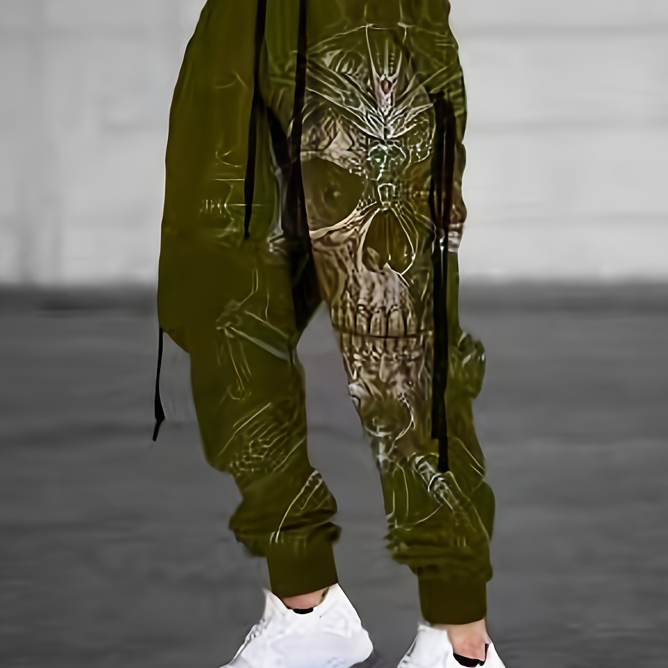 Halloween Skull Print, Men's Drawstring Sweatpants