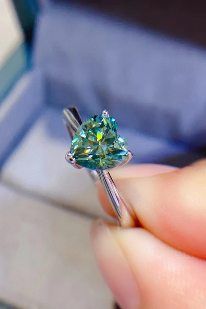 1 Carat Moissanite Heart 925 Sterling Silver Ring - Treasured Gift's & More