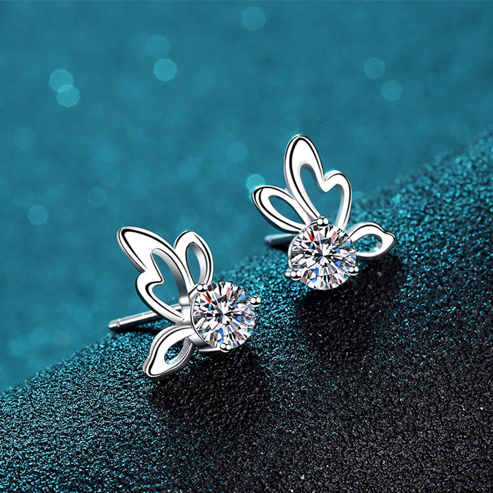 1 Carat Moissanite Butterfly Shape Earrings - Treasured Gift's & More