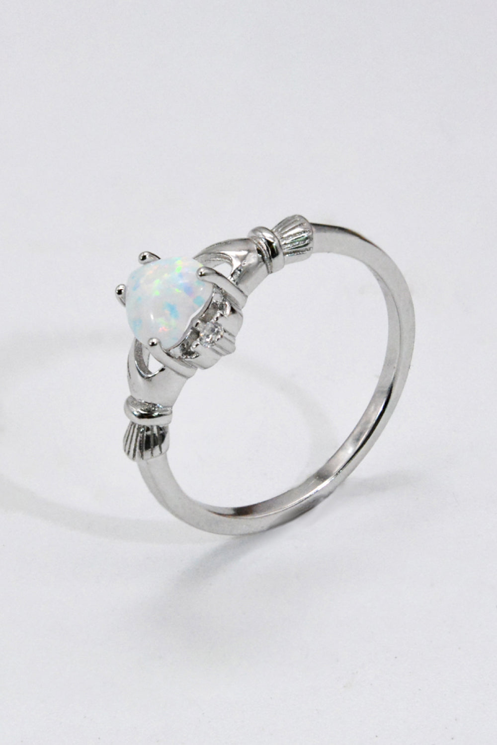 925 Sterling Silver Heart Opal Ring - Treasured Gift's & More