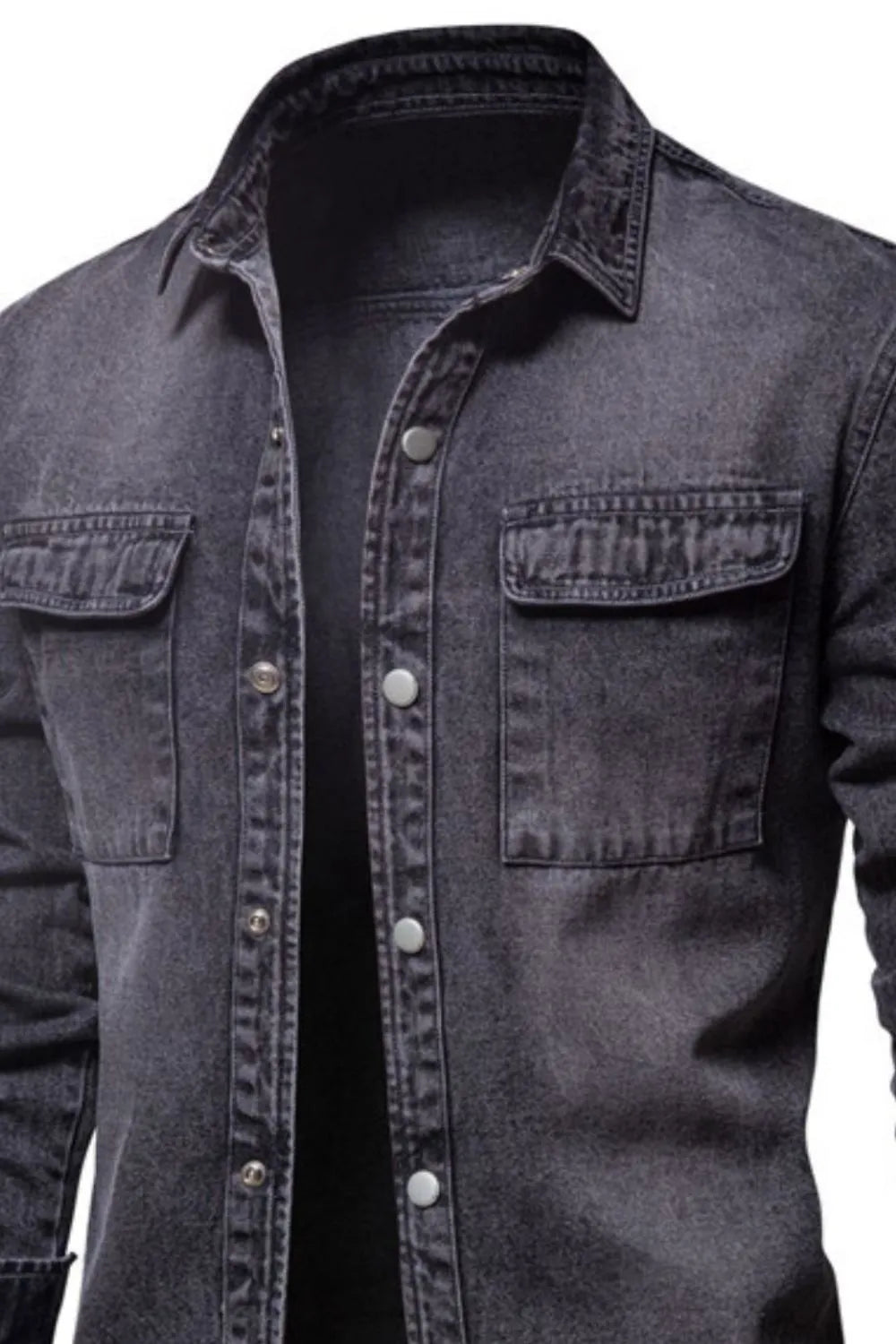 Men's Button Down Chest Pocket Denim Jacket - Treasured Gift's & More