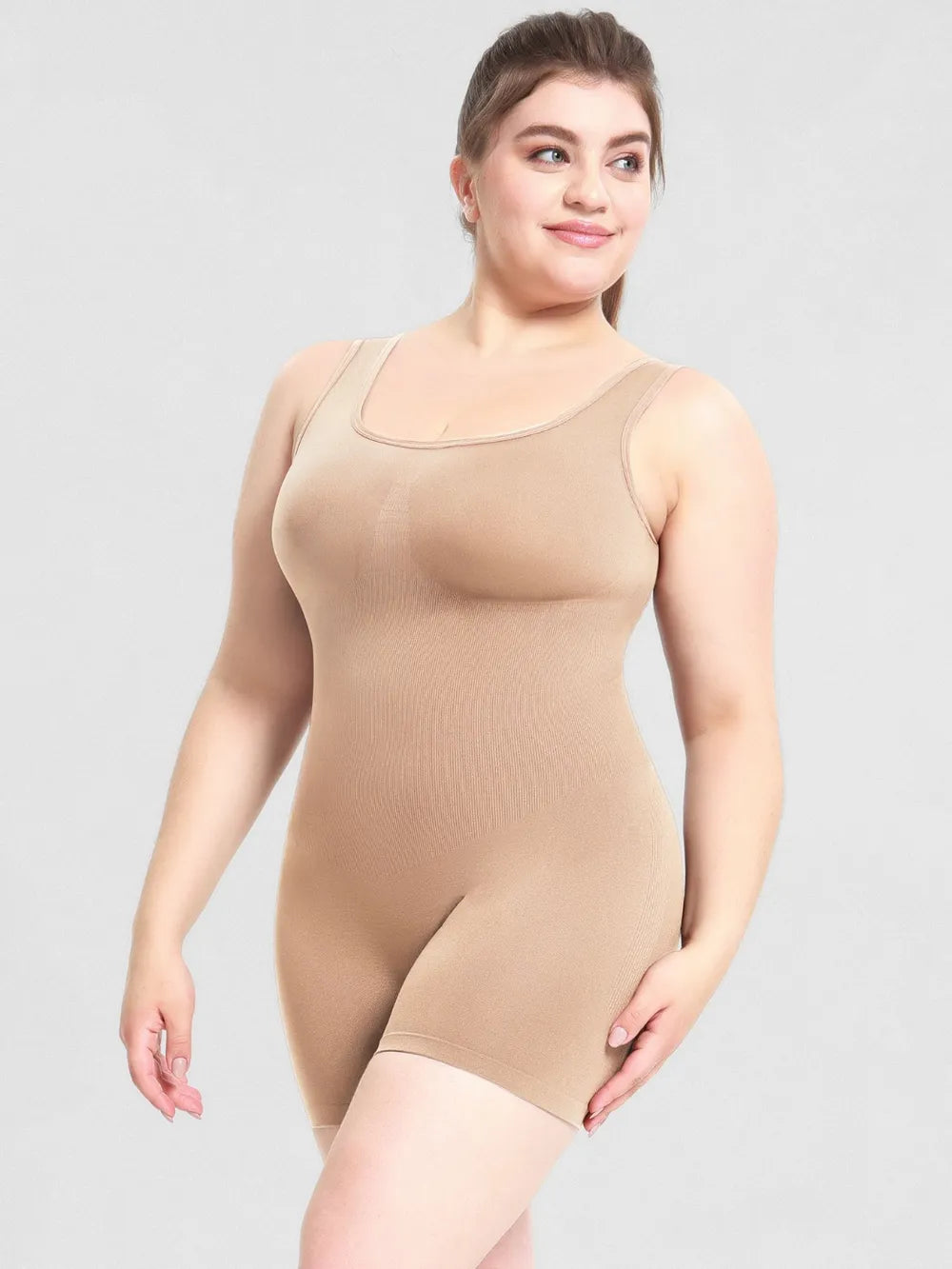 Scoop Neck Wide Strap Shaping Romper - Treasured Gift's & More