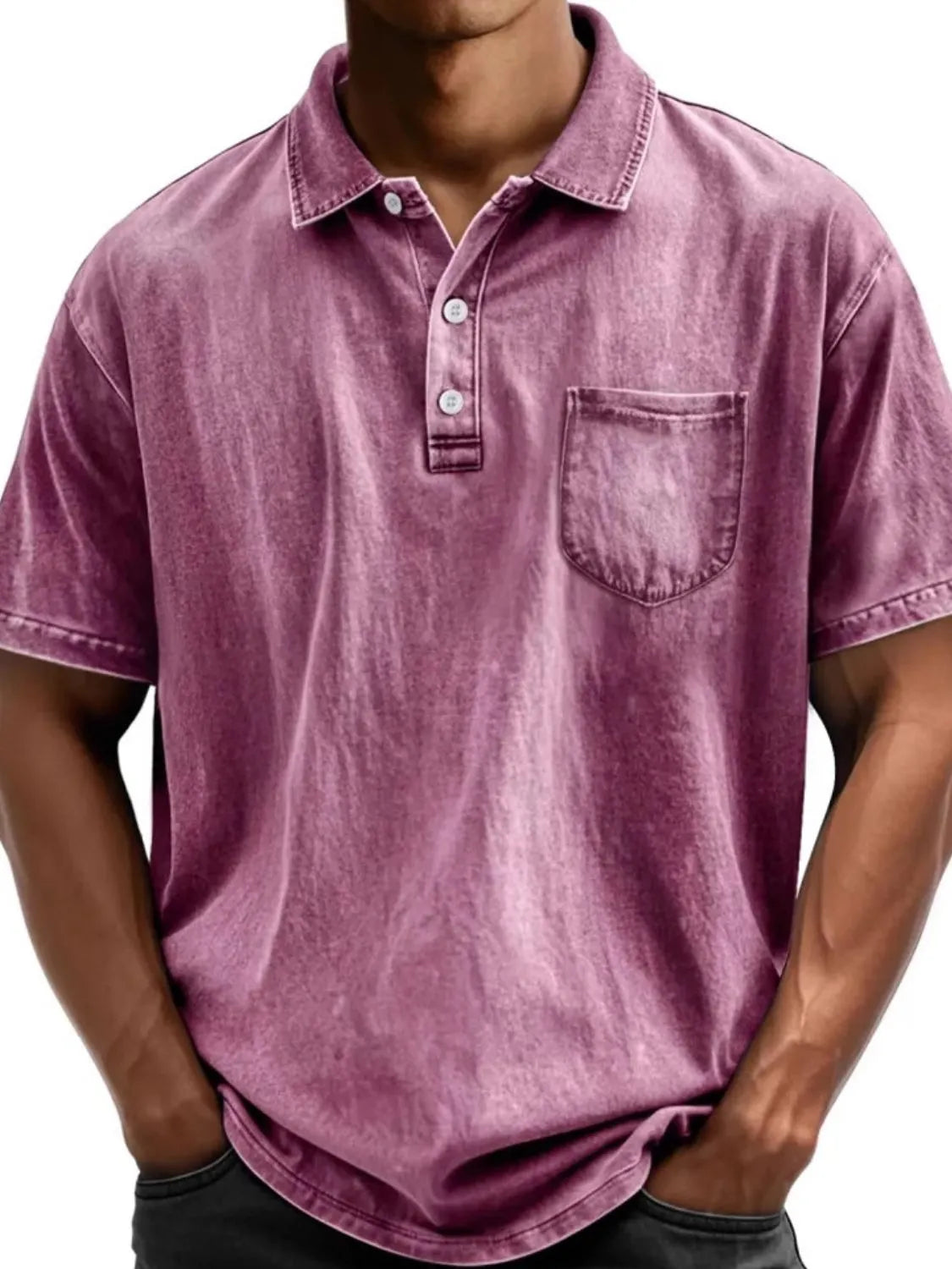 Men's Full Size Collared Neck Short Sleeve Polo Plus Size - Treasured Gift's & More