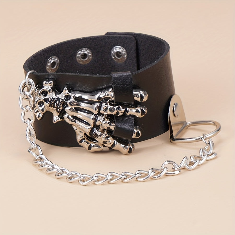 Gothic Skull Hand Design Bracelet