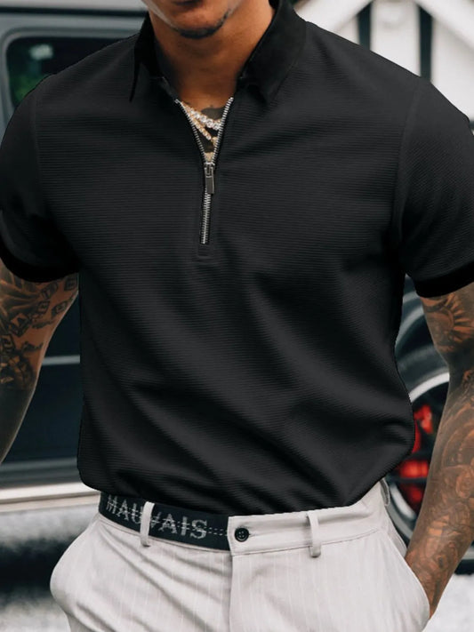 Men's Full Size Collared Neck Short Sleeve Polo Plus Size - Treasured Gift's & More