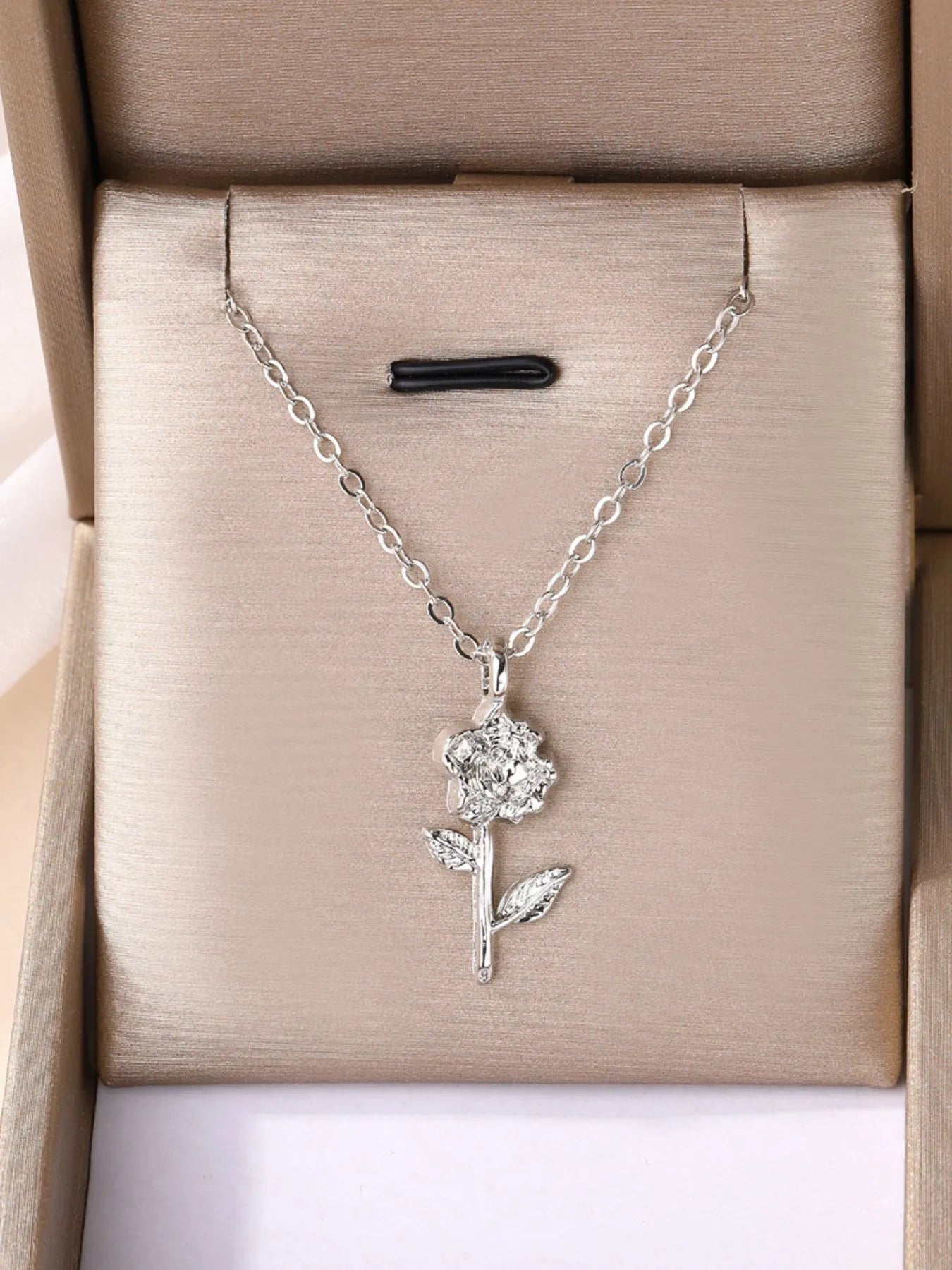 Alloy Rose Pendant Necklace - Treasured Gift's & More