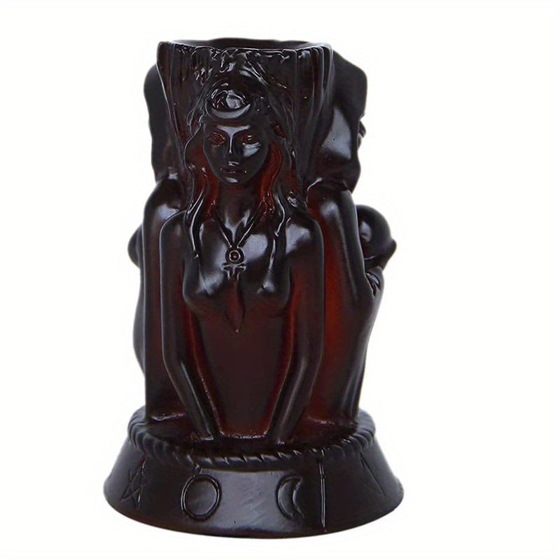 Moon Triple Goddess Crystal Sphere Ball Stand