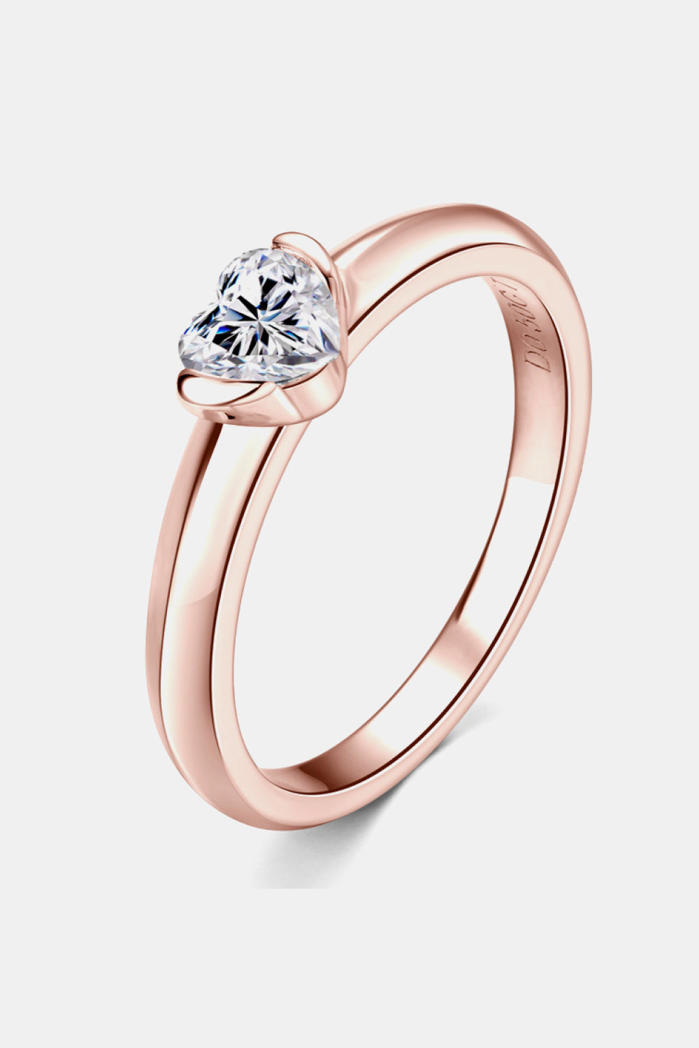 Moissanite 925 Sterling Silver Heart Solitaire Ring - Treasured Gift's & More