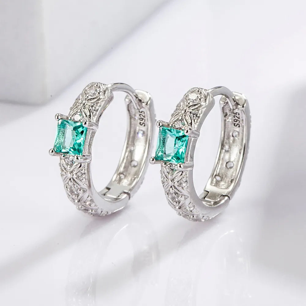 925 Sterling Silver Inlaid Zircon Earrings - Treasured Gift's & More