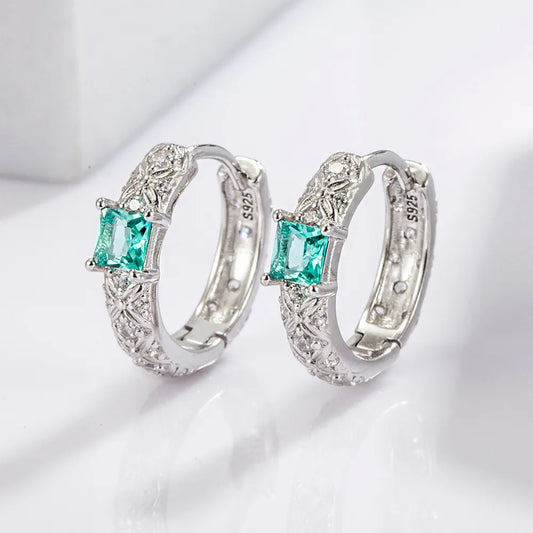 925 Sterling Silver Inlaid Zircon Earrings - Treasured Gift's & More