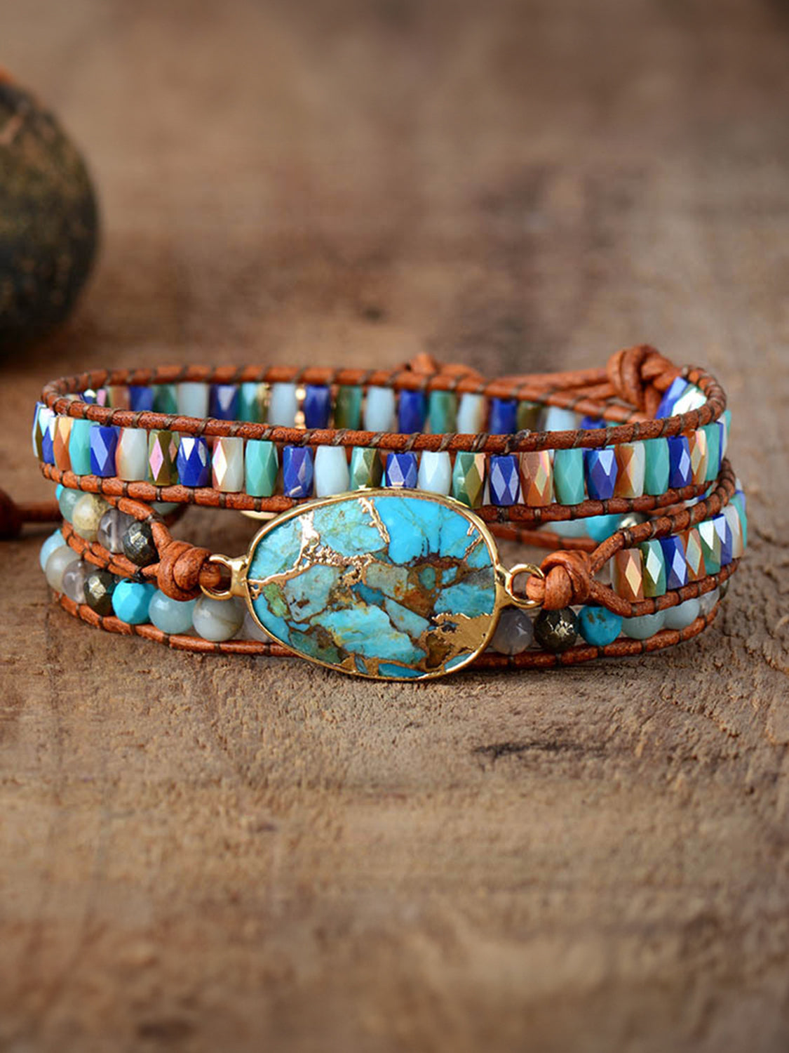 Triple-Layer Natural Stone Bracelet - Treasured Gift's & More