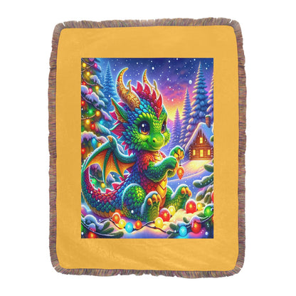 T&G Xmas Dragon2 Ultra-Soft Mixed Green Fringe Blanket 60" - Just $46.91! Shop now at Treasured Gift's & More