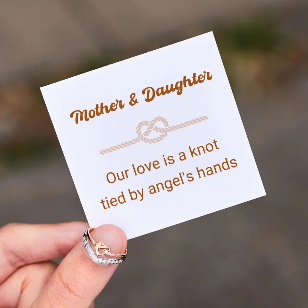 Knotted Heart Shape Inlaid Zircon Ring - Treasured Gift's & More