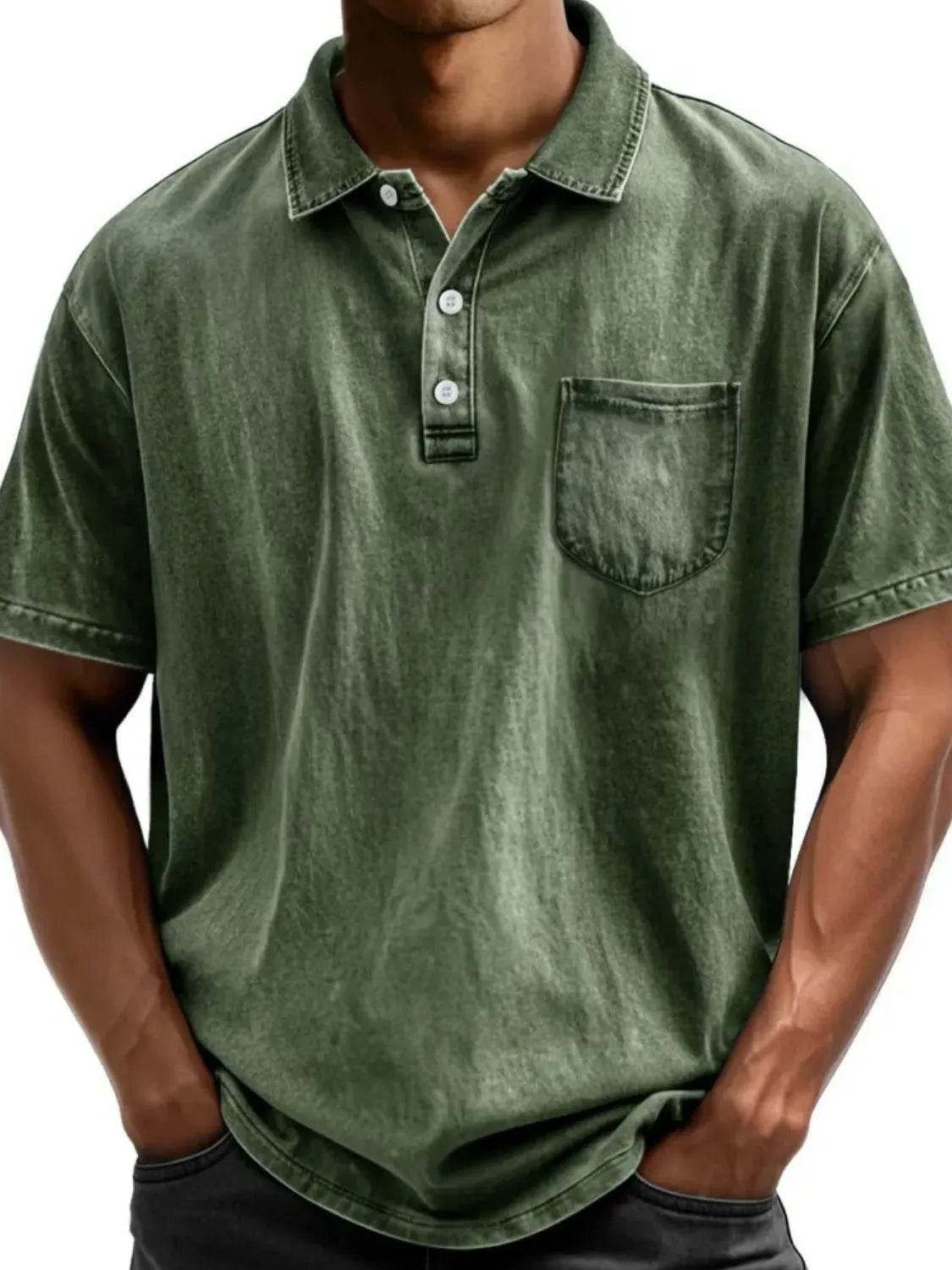Men's Full Size Collared Neck Short Sleeve Polo Plus Size - Treasured Gift's & More