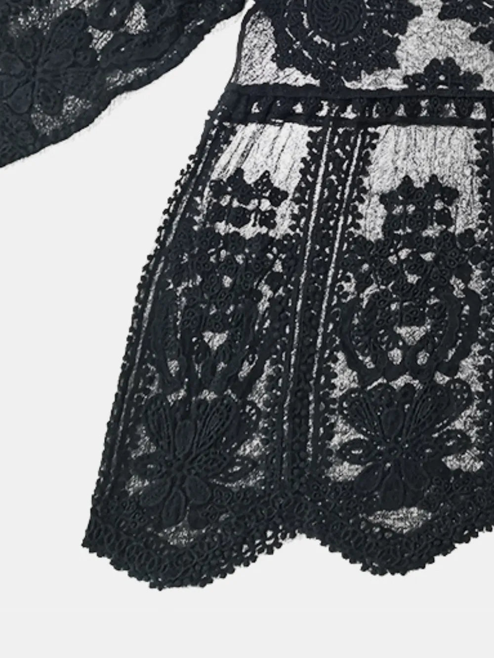 Lace Round Neck Cover-Up - Treasured Gift's & More