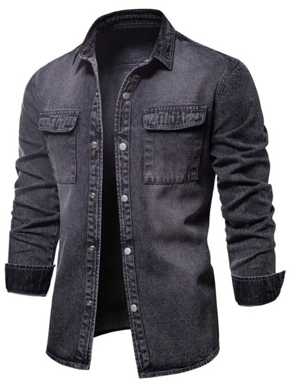 Men's Button Down Chest Pocket Denim Jacket - Treasured Gift's & More