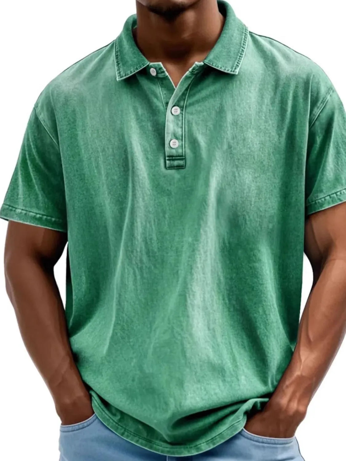 Men's Full Size Collared Neck Short Sleeve Polo Plus Size - Treasured Gift's & More