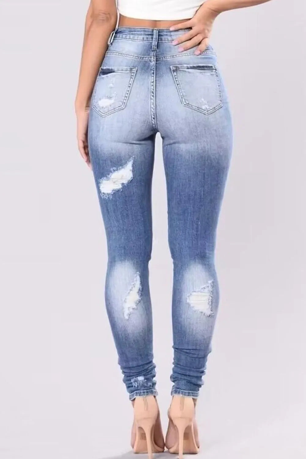 Full Size Distressed Skinny Jeans Plus Size - Treasured Gift's & More