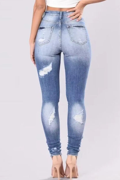 Full Size Distressed Skinny Jeans Plus Size - Treasured Gift's & More