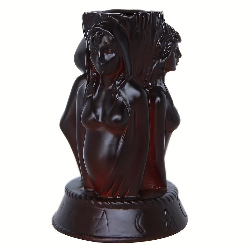 Moon Triple Goddess Crystal Sphere Ball Stand