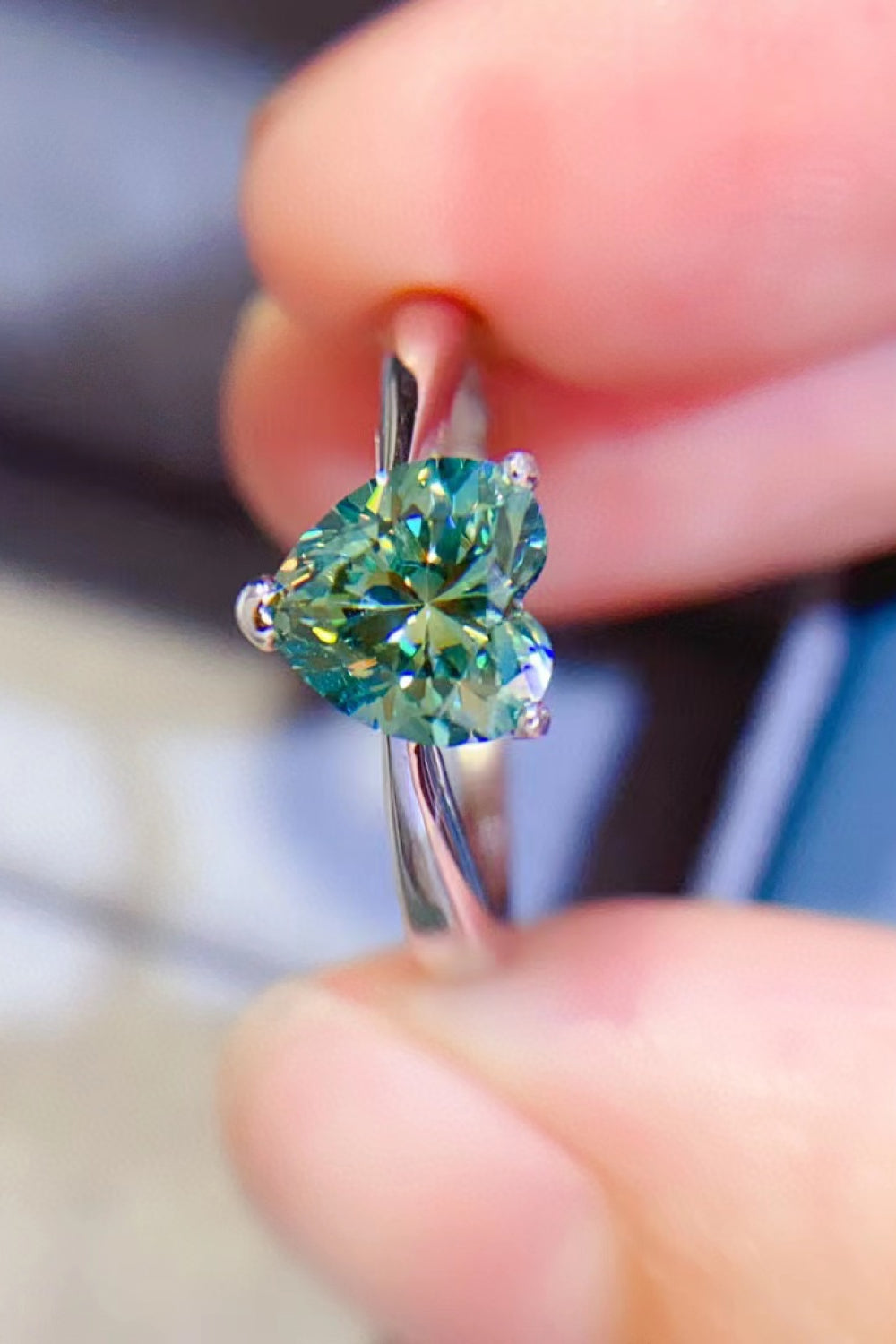 1 Carat Moissanite Heart 925 Sterling Silver Ring - Treasured Gift's & More