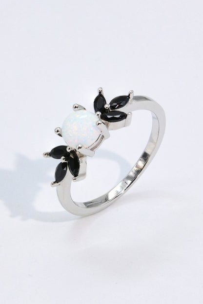 Opal and Zircon Contrast Ring - Treasured Gift's & More