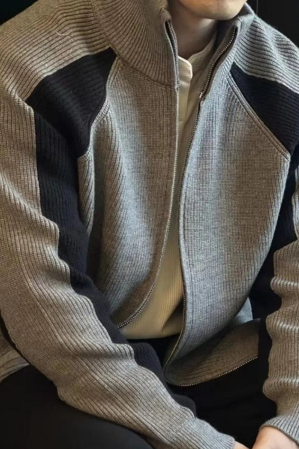 Men's Plus Size Zip Up Long Sleeve Cardigan - Treasured Gift's & More