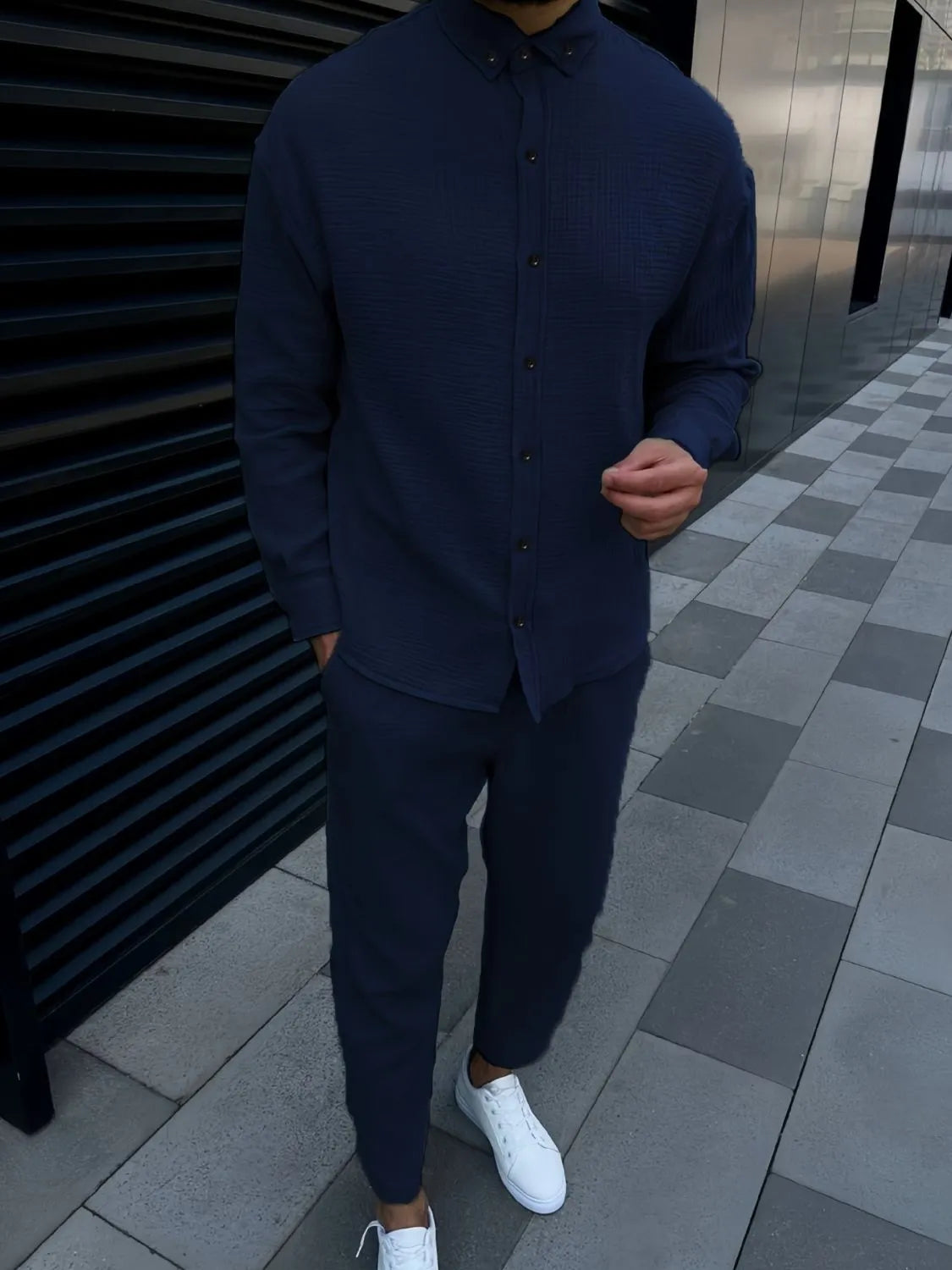 Men's Button Down Long Sleeve Shirt and Pants Set - Treasured Gift's & More