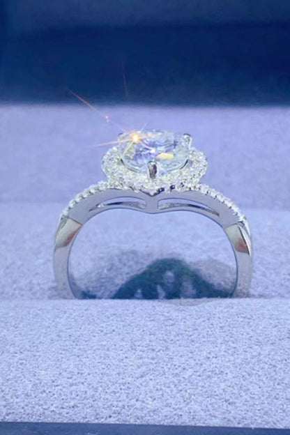 Adored 1 Carat Moissanite 925 Sterling Silver Heart Ring - Treasured Gift's & More