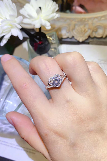 Adored 1 Carat Moissanite 925 Sterling Silver Heart Ring - Treasured Gift's & More