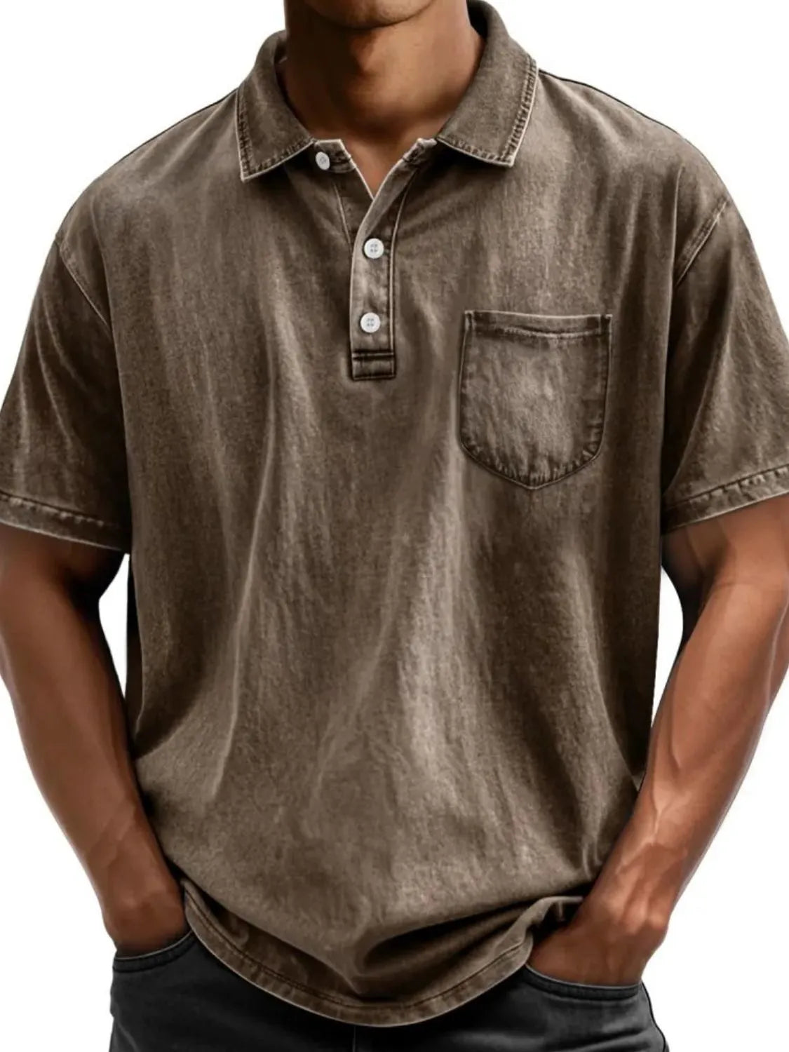 Men's Full Size Collared Neck Short Sleeve Polo Plus Size - Treasured Gift's & More