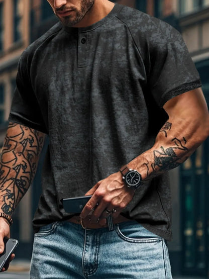 Men's Full Size Round Neck Short Sleeve T-Shirt Plus Size - Treasured Gift's & More